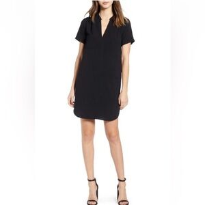 Lush Black V Neck Shift Dress Small